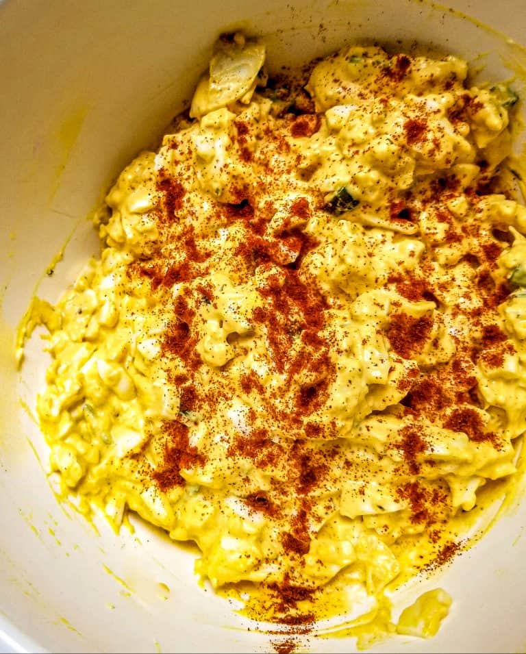 egg salad in large bowl