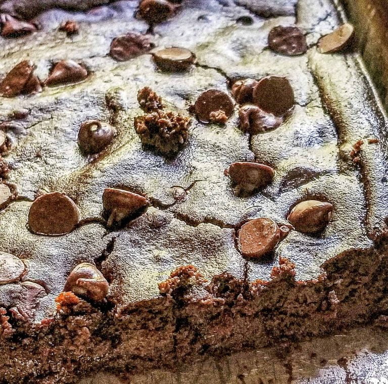 avocado black bean brownies in a pan